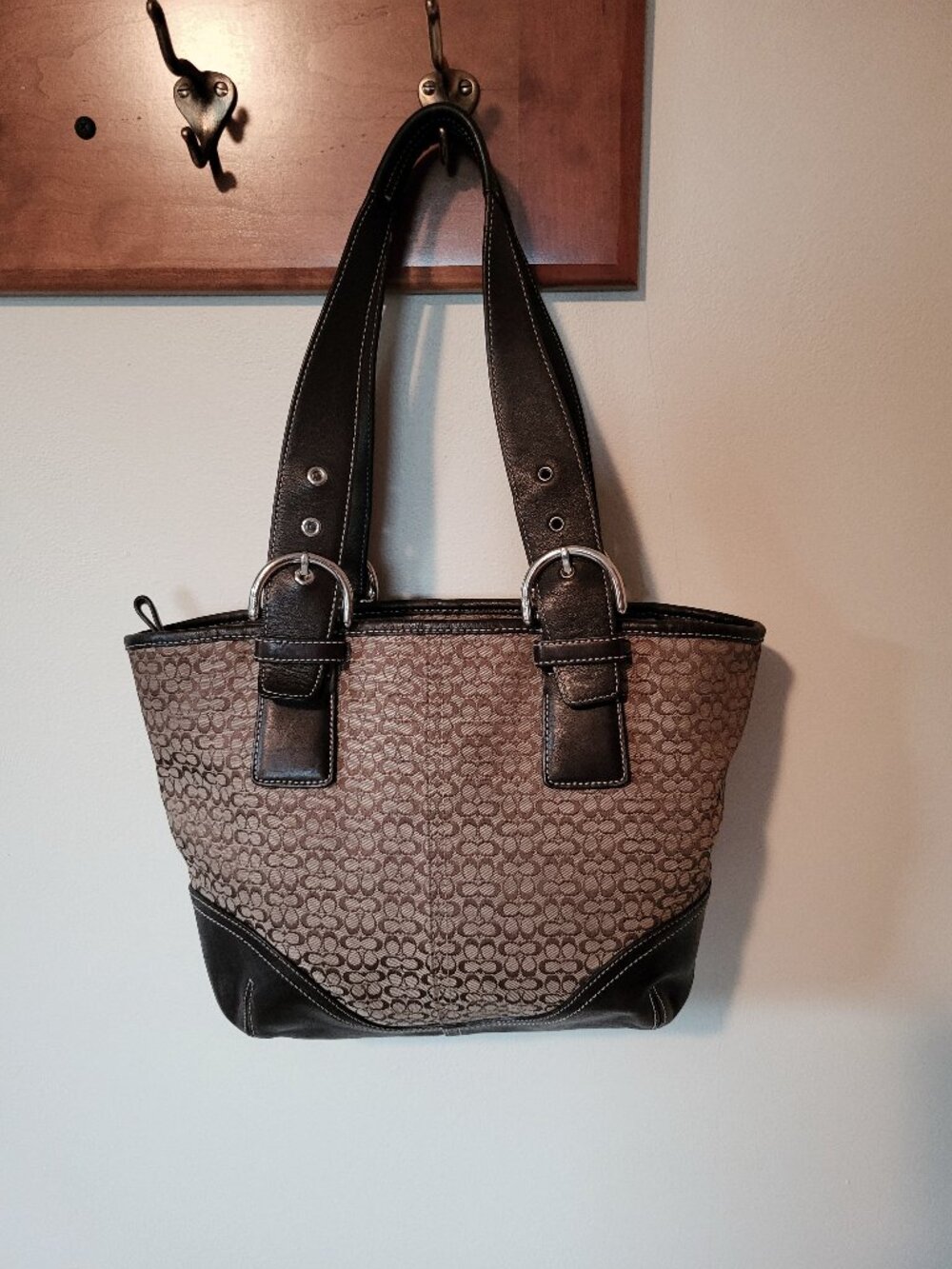 Coach vintage brown and tan satchel bag